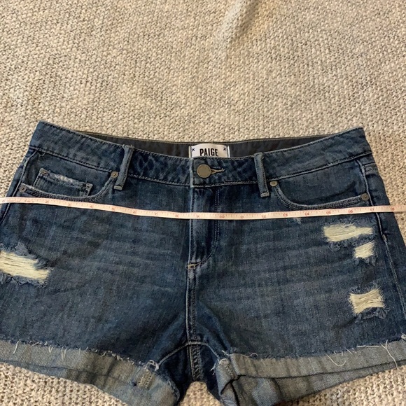 Paige Jimmy Jimmy Shorts Dark Wash Ripped - Picture 11 of 11